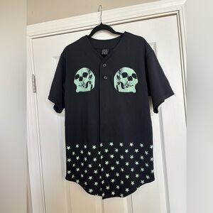 Flying Coffin Sleek Black Button Up Shirt